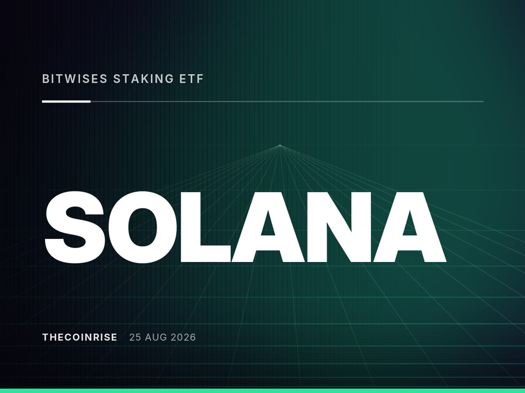 솔라나 스테이킹 ETF 거래량 1억 달러 돌파, 실제 신규 자금은 얼마였을까? 1 Bitwise 스테이킹 ETF와 Solana를 강조한 금융 그래픽 이미지