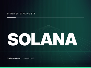 Bitwise 스테이킹 ETF와 Solana를 강조한 금융 그래픽 이미지
